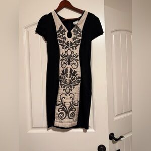 Yoana Baraschi Black and Cream Patterned Mini Dress